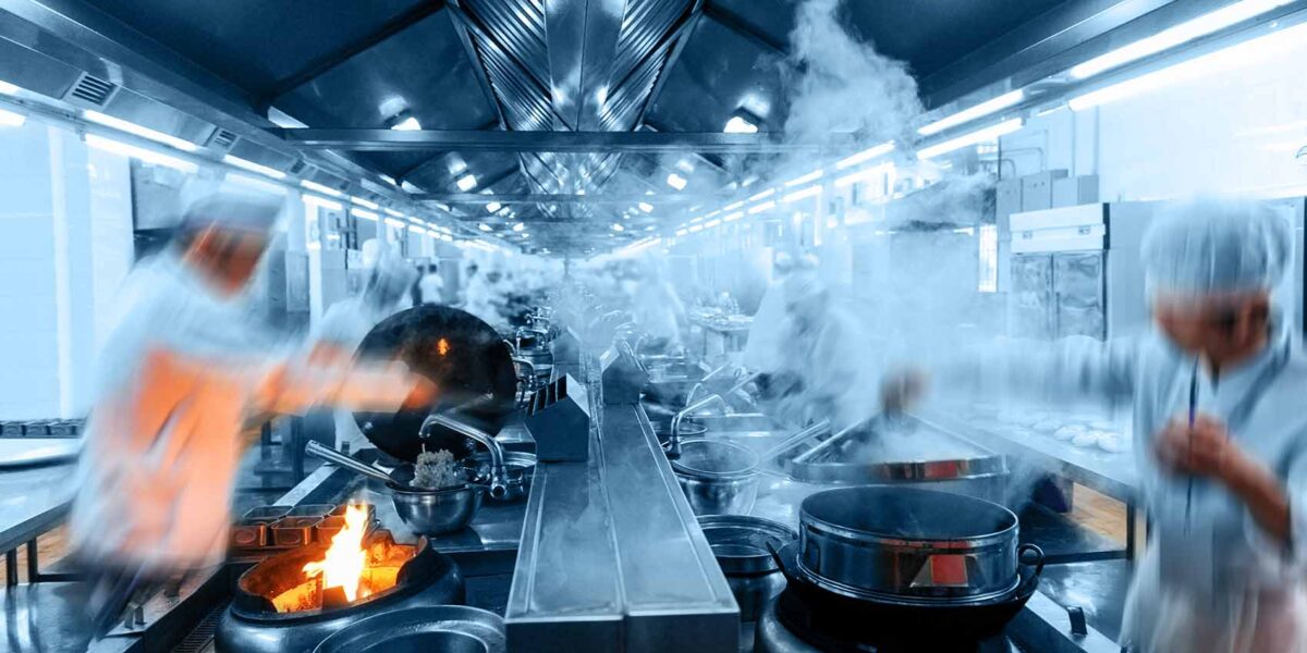 Commercial kitchen exhaust system that needs cleaning