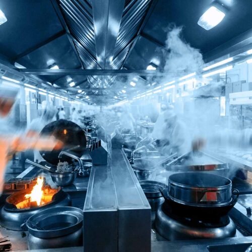 Commercial kitchen exhaust system that needs cleaning