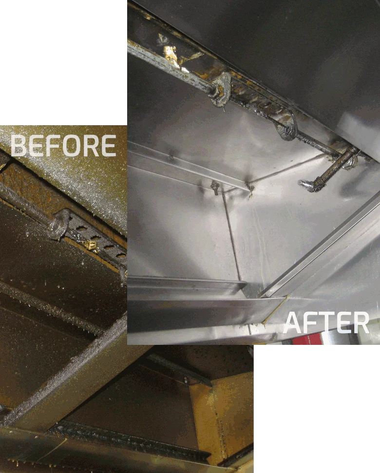 kitchen hood cleaning before after